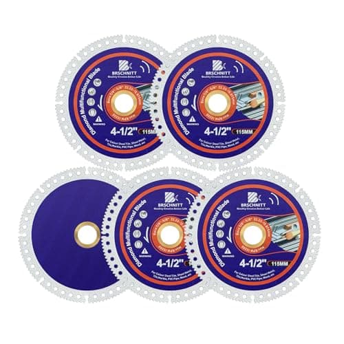 BRSCHNITT Indestructible Disc for Grinder 4-1/2"inch 5pcs -7/8" Arbor Multifunctional Cutting Discs for Smooth Cutting, Chamfering, Grinding Materials - Image 1