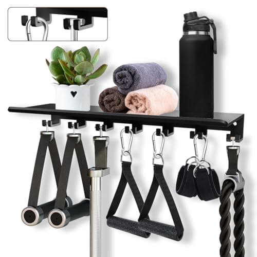 Floating Shelf Organizer Compatible with Tonal Accessories Home Gym Weight wall Storage Equipment Hanger Metal Rack Holder Wall Mount with Hooks T-Lock Adapters Bracket Hanger Workout (Floating Shelf) - Image 1