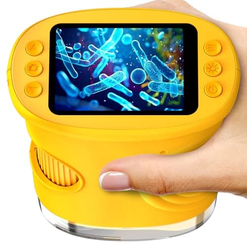 1000X Digital Handheld Microscope for Kids with 2.0" IPS Screen, Easter Gifts Portable STEM Science Lab Toy, Rechargeable Pocket Microscope Educational Gift for Boys & Girls Age 4-6 8-12, Orange - Image 1