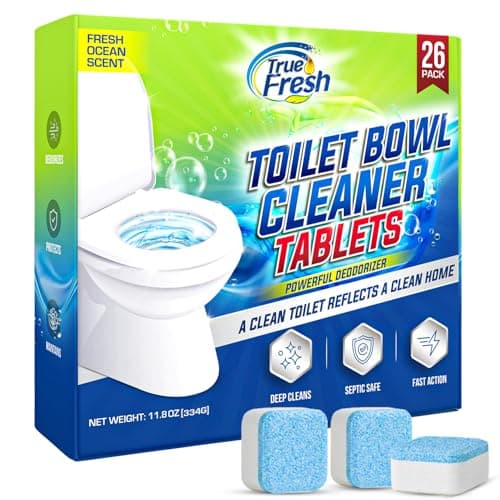 True Fresh Toilet Bowl Cleaner Tablets 26 Pack – Deodorizer & Septic Safe – Deep Cleaning, Odor Eliminator, Stain Remover for Long-Lasting Freshness – Fresh Ocean Scent - Image 1