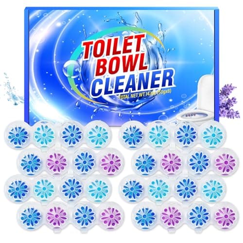 SCENTORINI 4-in-1 Toilet Bowl Cleaner Rim Hanger, Hanging Automatic Toilet Bowl Freshener, 4 Ocean & 4 Lavender Scent, Toilet Bowl Cleaning Balls Long-Lasting up to 30 Days - Image 1
