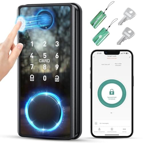 Yedop Keyless Entry Smart Deadbolt Lock – Keypad Fingerprint Touchscreen & App Control, Smart Door Lock, Easy Install for Home/Office, Auto-Lock - Image 1