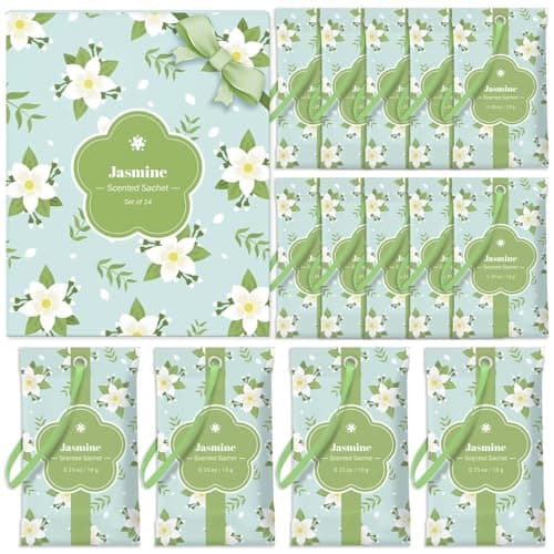 STRN Scented Sachets for Drawer and Closet, Jasmine Scented Long-Lasting Sachets, 14 Packs for Home Fragrance, Small Space Air Freshener for Wardrobes - Image 1