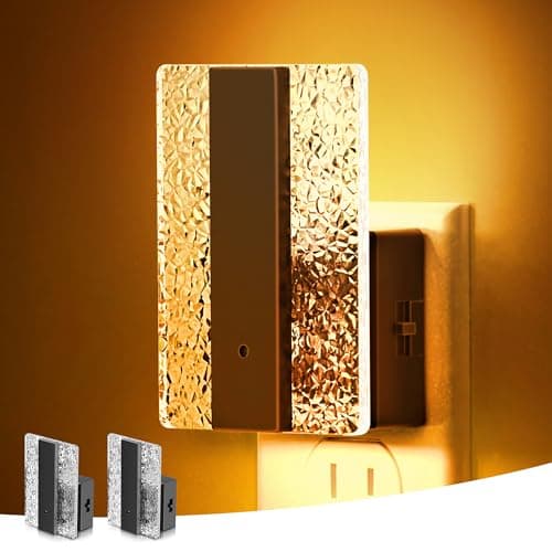 L LOHAS LED Night Lights Plug Into Wall, 2 Pack Night Light with Dusk-to-Dawn Sensor, Dimmable Decorative LED Nightlights, 0-100LM Amber Adjustable Brightness for Bathroom, Hallway, Bedroom,Stairway - Image 1