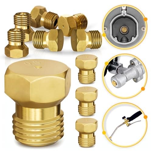 Natural Gas Orifice Conversion Kit – Propane Orifice Kit 10 Pcs Brass Jet Nozzle Set with 0.5mm Hole & M6 Thread – Durable Grill Burner Orifices for Stove Replacement, Cooking Range Jets, Stable Flame - Image 1