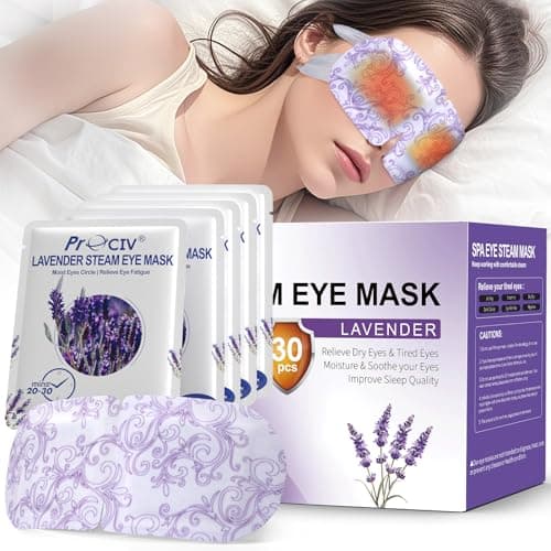 30 Packs Steam Eye Mask Lavender,Warm Compress for Dry Eyes Sleep Mask,Hot Auto Heated Eye Masks Relaxing Items for Women Moist Heat Soothing Eye Fatigue,Disposable Eye Mask for SPA Essentials - Image 1