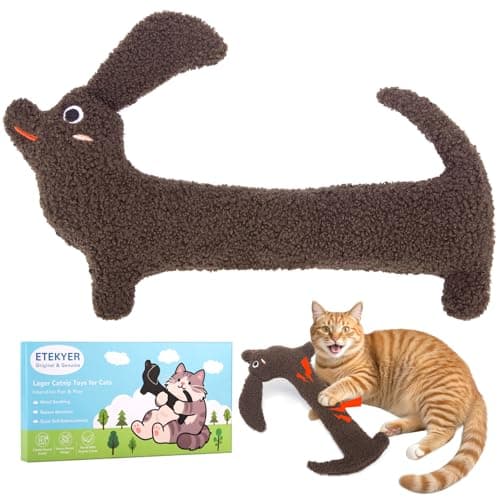 ETEKYER Refillable Catnip Toy for Cats - 13.77 Inch Large Cat Kicker Toy for Indoor Kittens, Crinkly Sound Interactive Kitty Toy Teeth Cleaning Fun - Image 1