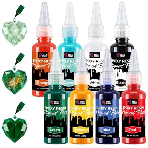 LET'S RESIN 8-Color Resin Pigment Paste, 8*1.06oz Highly Concentrated Epoxy Resin Color Pigment for Translucent to Opaque Coloring - Easy Mix, Leak-Proof Bottle for Jewelry, DIY Crafts, River Tables - Image 1