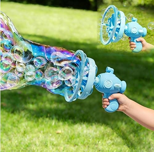 Bubbles for kidss,Bubble Gun ,Bubbles for Kids,Bubble Maker, Double Bubble in Bubble,Birthday Gifts,Party Outdoor Toys for Kids Ages 4-8,with 230ml Bubble Solution and 10 Packs Concentrateys - Image 1