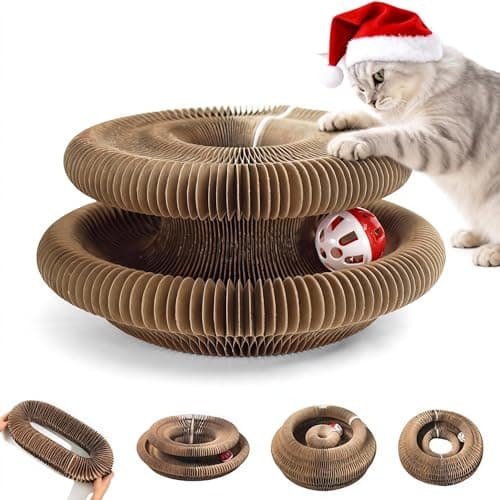 COSOWO Kitty Kurlz Magic Organ Cat Toy, Foldable & Reversible Infinity Style Cat Scratching Board Toy by Recycled Cardboard, Durable Interactive Cat Toys for Indoor Cats, 1 Pack - Image 1
