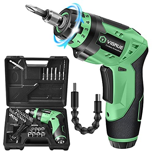 VIGRUE Cordless Screwdriver, Rechargeable Electric Screwdriver with LED Light, Flexible Shaft - Image 1