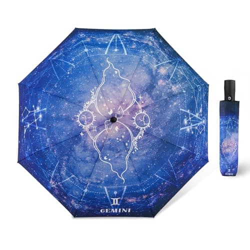 Natuquebrela Wind Proof Umbrellas for Rain - Automatic Sturdy Wind Resistant Folding Umbrellas Unique 12 Constellation Rain Umbrella for Women Men - Image 1