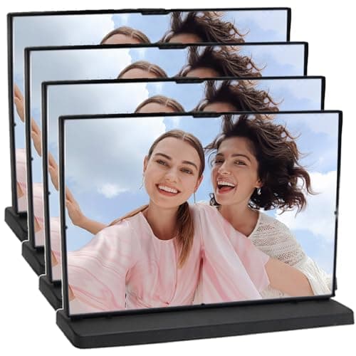 vilkok 8x6 Acrylic Sign Holder, 4 Pack Horizontal Clear Display Stand, Double-Sided Menu Holder for Events, Stores, Cafes, Durable Black Sign Frame - Image 1