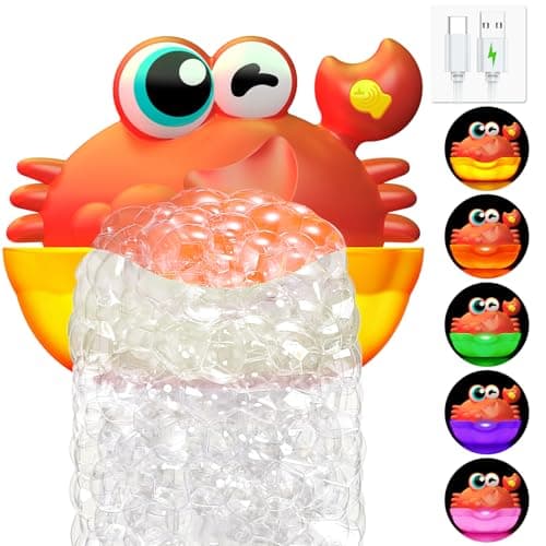 Bath Toys for Kids Ages 1-3,Light Up Baby Bath Toys Crab Bubble Maker with Colourful Light Toddler Bathtub Birthday Gifts Easter Stocking Stuffers for Boys Girls Aged 1-3 2-4 3-5 - Image 1