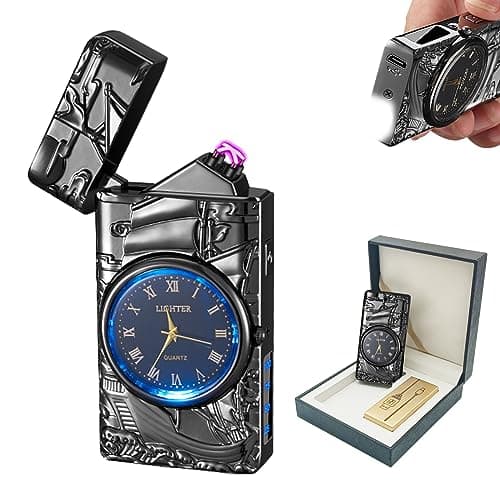 BABOBIU Electric Lighter Plasma Lighter Rechargeable Windproof Flameless Arc Lighters with USB Fast Charging Cool Sailboat Lighters Gift for Father's Day, Christmas, Birthday (Black) - Image 1