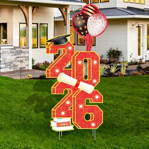 2026 Graduation Decorations - 3.5FT Large Class 2026 Graduation Yard Sign Yard Decorations Congrats Graduation Lawn Signs 2026 Grad Yard Signs with Stakes for Outdoor Indoor Congrats Graduation Party Decoration Supplies - Image 1