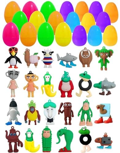 CUTEHO 24pcs Prefilled Easter Eggs with Italian Brainrot Toys Inside - Easter Basket Stuffers, Egg Hunt Game Supplies, Teacher Classroom Prizes, Surprise Party Favors - Image 1