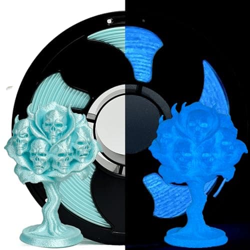 Clear Sky Blue Glow in The Dark 1.75mm PLA Filament with Smooth Surface, Bright Luminous Blue 3D Printer Filament, 1kg (2.2lbs) Plastic Spool 3D Printing PLA Filament Rod - Image 1