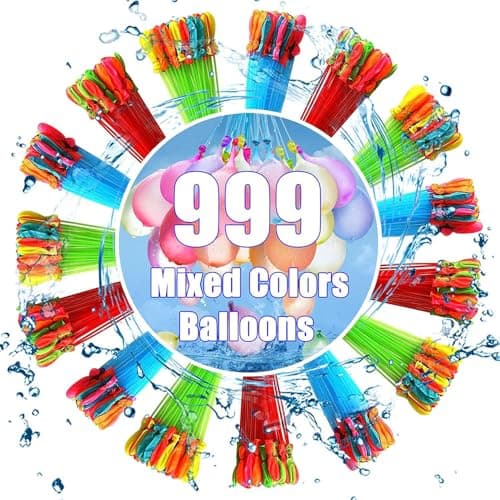 999 PCS Summer Fun Water Balloons for Kids Adults Quick Fill Water Balloons Set Summer Splash Party Easy Quick Fun Outdoor Backyard for Swimming Pool A11 - Image 1