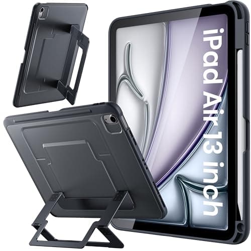 WSKEN for iPad Air 13 Inch Case - M4/M3/M2 (2026/2025/2024), Multi Adjustable Kickstand Cover, Ultra-Stable Cover with Pencil Holder, Shockproof Protective Design for iPad Air 13 Inch Case, Black - Image 1