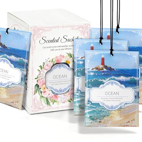 YAXUNDZ Ocean Sachets for Drawers and Closets - 12 Pack Long Lasting Odor Eliminator Bags, Natural Fresh Scent for Wardrobe, Storage, Car & Home, Air Freshener Sachets - Image 1