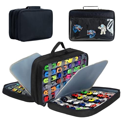 Mi Ya Mi Lai 96 Toy Cars Storage Case Compatible with Hot Wheels, Hotwheel Carrying Case for Hot Wheels Car,Matchbox Cars,Mini Toys.Hot Wheel Storage Case,(Black Bag Only) - Image 1