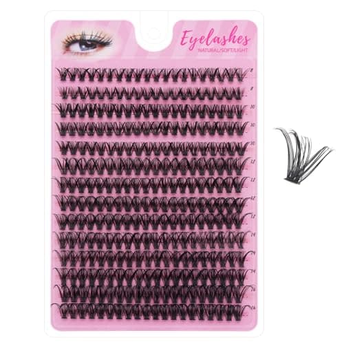 DIY Lash Extension Kit, 280PCS 40D Individual Cluster Lashes, Mixed Length 8–16mm Eyelash Extensions, At Home Lash Extensions for Natural Full Volume Look - Image 1