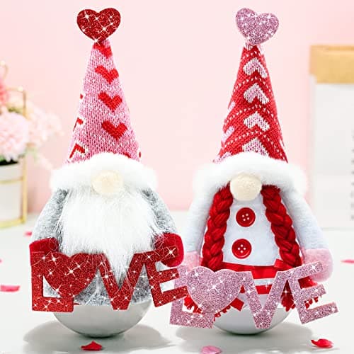 Valentines Day Decor - Valentines Day Decorations - Red Valentine Tumbler Plush Gnomes Decorations for Home, Office - Valentine's Gifts for Her, Wife, Women - Romantic Anniversary Vday Wedding Gift - Image 1