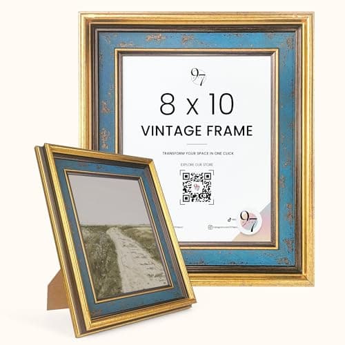 97 Decor 8x10 Vintage Picture Frame - 8x10 Picture Frame Gold Vintage, 8 x10 Gold Frame For Posters, Rustic 8 x 10 Frame Wall Hanging For Home Decor - Image 1