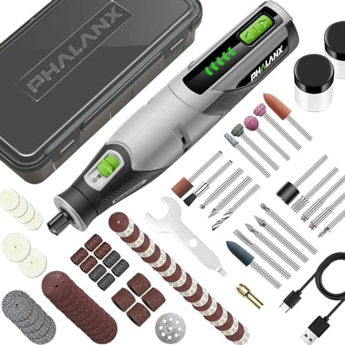 PHALANX Rotary Tool - 4V Cordless Rotary Tool Kit Accessories 80 PCS 2500mAh Li-Ion Battery, Preset 5 Speed Adjustment Grinder Tool for Cutting Sanding Carving Polishing Engraver DIY Crafts - Image 1