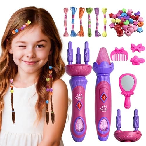 VIOXIA Hair Salon Toys for Girls, Automatic Hair Braiding Machine with Accessories, Rope Braider, Hair Styling for Kids, Christmas Birthday Party Favor Gift - Image 1