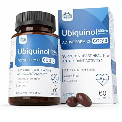 Ubiquinol CoQ10 600mg with PQQ, Vitamin E & Plant Sterols – High Absorption Formula with Black Pepper & Sunflower Lecithin – Heart Health, Energy Production & Antioxidant Support丨60 Softgels - Image 1