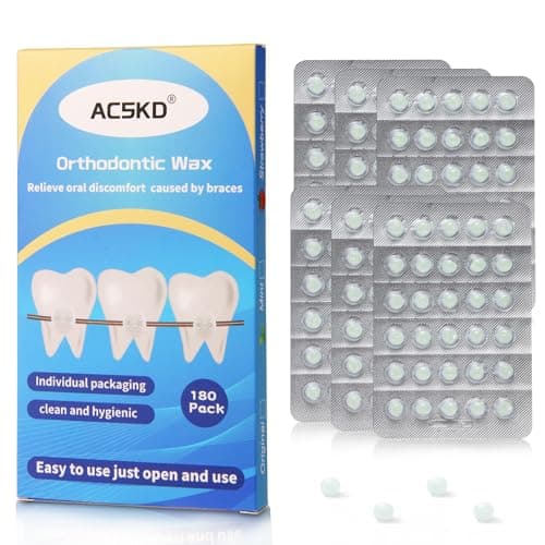 ACSKD 180PCS Braces Wax,Orthodontic Wax with Individual Packaging,Dental Waxs for Brace Travel Home Office,Mint - Image 1