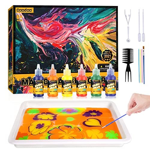 Water Marbling Paint for Kids - Arts and Crafts for Girls & Boys Crafts Kits Ideal Gifts for Kids Age 6-8 8-12 - Image 1
