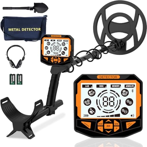 Metal Detector for Adults,Higher Accuracy Gold Detector with Bigger LCD Display,Waterproof 10" IP68 Coil & 5 Modes,New Advanced DSP Chip,2.2 Pounds Lightweight Suitable for Beach and Backyard - Image 1