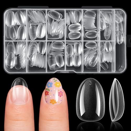 Ranrose 390pcs Extra Short Almond Nail Tips for Girls12-16 Years Old, 13 Sizes Pre-Shaped Soft Gel Press on Nails for Kids Natural Fit for DIY Nail Tips Art for School, Parties, Holidays,Dress Up