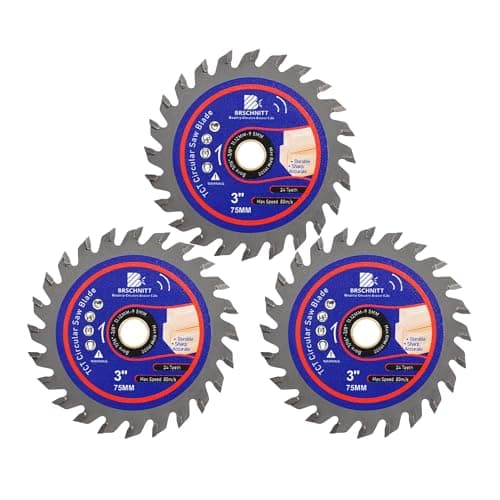 Wood Cutting Circular Saw Blade - BRSCHNITT TCT Circular Cutting Blade 3"(75mm)*3pcs 24T Cut Off Wheel for Wood Plastic Arbor 11.12/9.5mm - Image 1