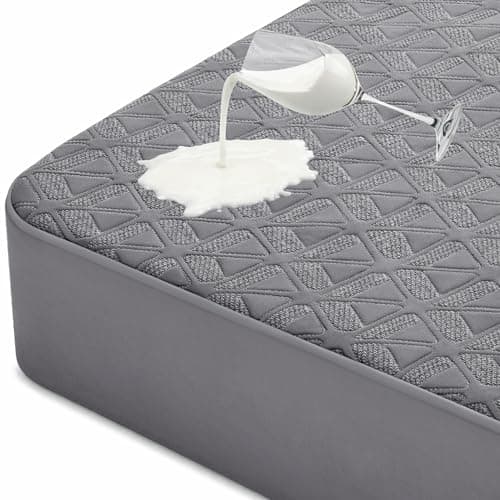 AVIKEN Waterproof Mattress Protector Queen Size, Soft Breathable Mattress Pad with Deep Pocket 8"-21", Noiseless 3D Air Fabric Cooling Mattress Cover for Bed, Machine Washable, Grey - Image 1