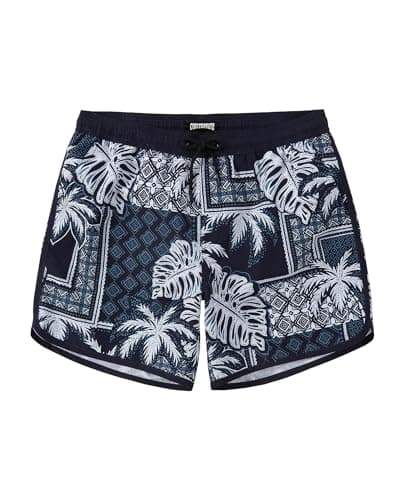 CoozySphere Mens 5 Inch Swim Trunks 80s 90s Vintage Bathing Suit Quick Dry Board Shorts with Mesh Lining & Pockets XL - Image 1