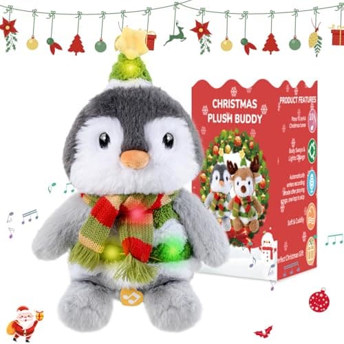 LLUKEME Penguin Stuffed Animal Dancing Singing Plush with Music Light Voice Mimicking Function for Kids Adults Gifts - Image 1