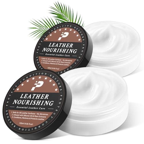 Leather Conditioner - 2 Pack, All-In-One Leather Care Treatment for Couch, Bag & Furniture Salve, Restores Softness & Shine, Safe for Purses, Shoes, Sofa, Boots, Car Interior, Family & Pet Safe - Image 1