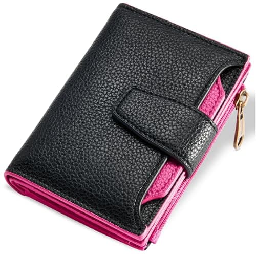 Airkit Small Wallet Women RFID Blocking Soft Leather Bifold Compact Card Holder Wallet for Women with Zipper Coin Pocket 4 ID Window - Image 1