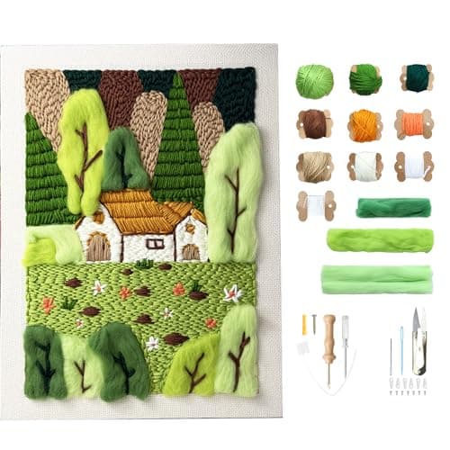clberni Punch Needle Kit Adults Beginner, Large Punch Needle Embroidery kit 11.8 X 15.8 inches, Crafts for Adults (Forest Without Photo Frame) - Image 1