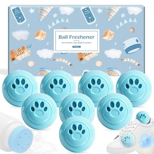 STRN Sneaker Deodorizer Balls 8 Packs Baby Powder Scent Shoe Odor Elimination, Scented Plastic Ball, Long-lasting Freshness Shoe Deodorizer for Sneakers Gym, Bags, Cars and Small Spaces - Image 1