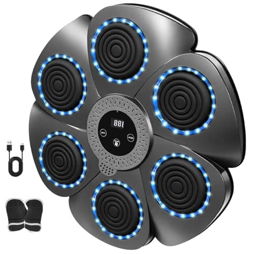 2026 Music Boxing Machine,Bluetooth Smart Traineing Machine with Boxing Gloves,Suitable for Adults and Kids Interactive Boxing Target Wall Mounted,Boxing Equipment for Homes, Offices, and Gyms