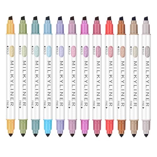 HANKU Pastel Highlighters, 12 Assorted Retro Colors, Dual Tip No Bleed Bible Highlighters, Quick Dry Highlighter Book Markers for Journaling, Bible Study, Adults Coloring, Office School Supplies - Image 1