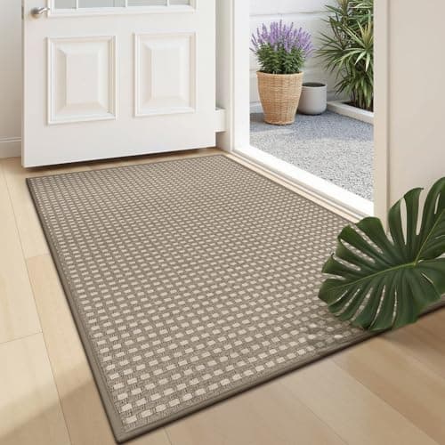U'Artlines Door Mat 24"x36",Non Slip Rubber Backing Floor Mats, Absorbent Dirt Resistant Low-Profile Doormats, Front Door Mat for Indoor Outdoor Entry, Patio, Porch Brown - Image 1