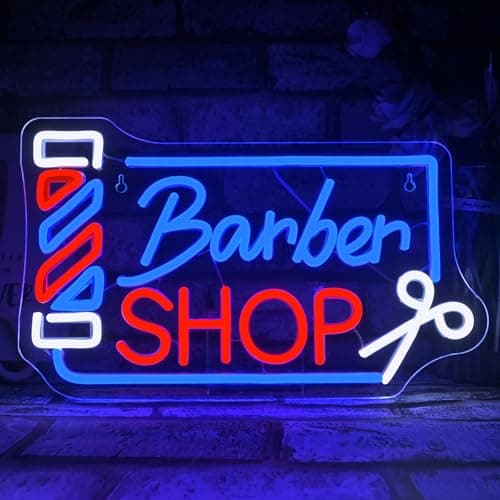 Looklight Barber Shop Neon Sign Barber Pole Led Signs for Wall Decor Salon Station Neon Light Sign for Pole Hair Salon Accessories Business Store Supplies - Image 1