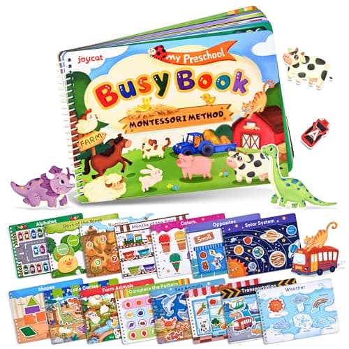 JoyCat Preschool Busy Book for Toddlers 3-5, Learning Activities, Educational Sensory Toys, Autism Learning Material, Back to School, Birthdays Presents for Boys Girls - Image 1