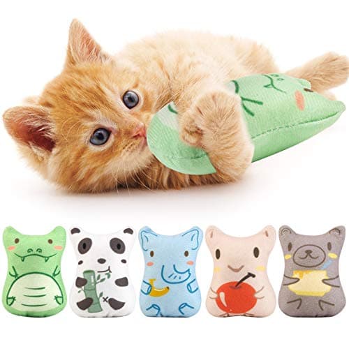Dorakitten Catnip Toys for Indoor Cats - 5PCS Plush Cat Chew Toys Teething Interactive Catnip Filled Kitten Toy Soft Pet Toy - Image 1